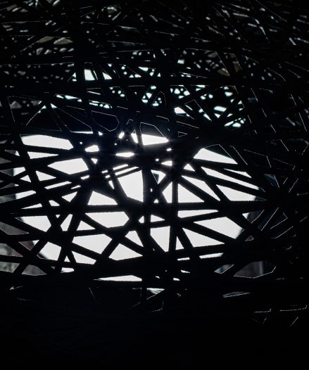 Basalt fiber thread in the ready product, black colour.