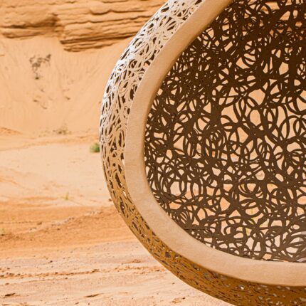 nightfern detailed hanging chair beige maarcora.