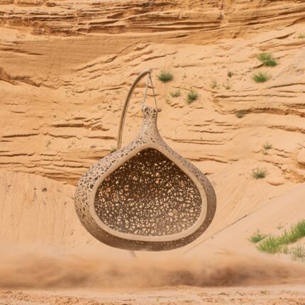 nightfern full view hanging chair beige maarcora.