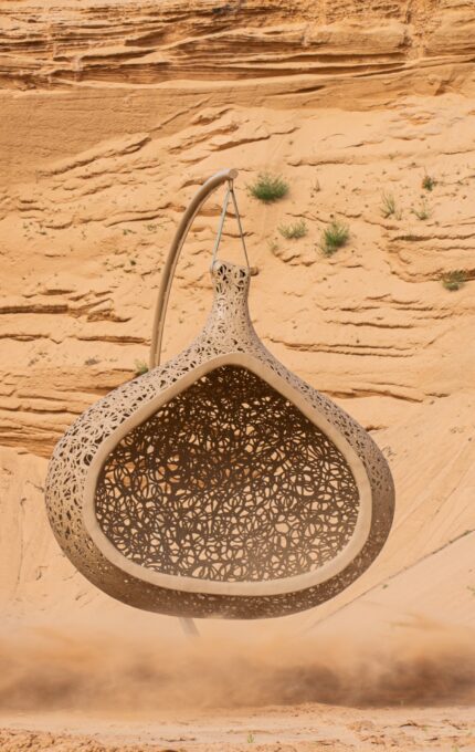 nightfern full view hanging chair beige maarcora.