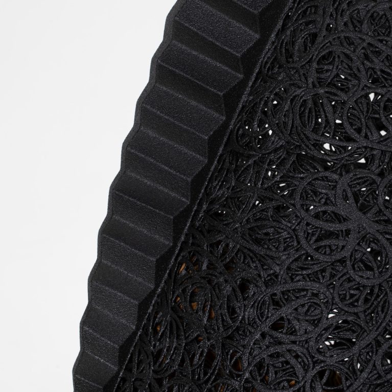 Square Bucifal chair myth collection back view, architectural geometry Maarcora.