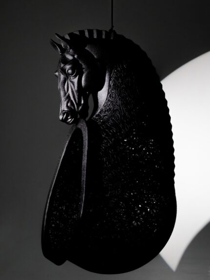 bucifal black and white sculptural piece maarcora vertical