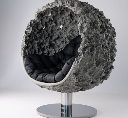 arma sculptural chair textured composite shell maarcora
