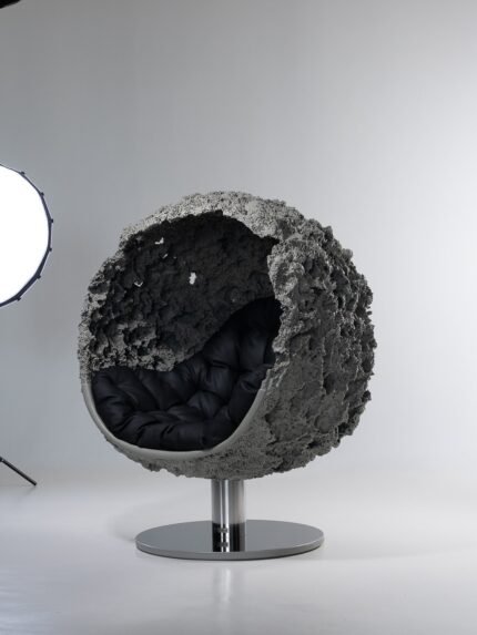 arma sculptural designer chair moon grey maarcora