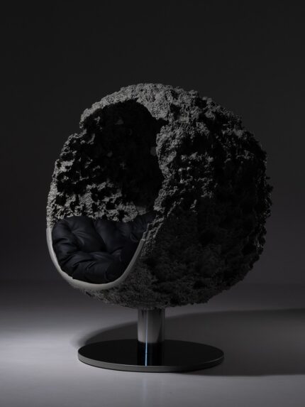 arma textured lounge chair contemporary design maarcora collection profile